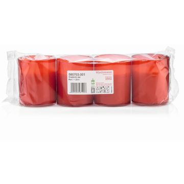 Bougie pour tombe JESENIA, 4 pièces, rouge-blanc, 5,9cm, Ø5cm, 25h