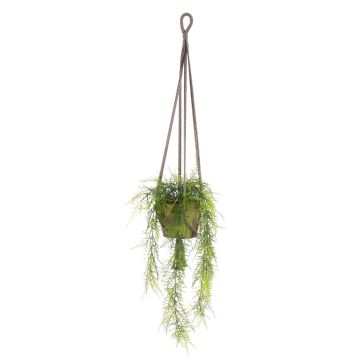 Panier suspendu SILIJA avec l'asparagus plumosus artificiel SILIJA, pot en terre cuite, 80cm Panier suspendu SILIJA avec l'asparagus plumosus artificiel SILIJA, pot en terre cuite, 80cm