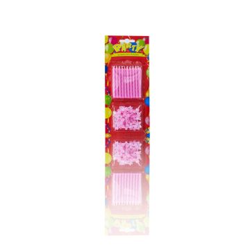 Lumières d'anniversaire LULUNA avec 20 bougies et 20 supports, rose, 6,5cm, Ø0,5cm Lumières d'anniversaire LULUNA avec 20 bougies et 20 supports, rose, 6,5cm, Ø0,5cm