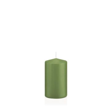 Bougie cylindrique MAEVA, vert pastel, 8cm, Ø5cm, 18h - Fabriquée en Allemagne