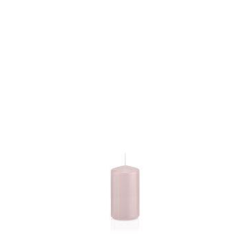 Bougie cylindrique MAEVA, rose clair, 10cm, Ø6cm, 33h - Fabriquée en Allemagne