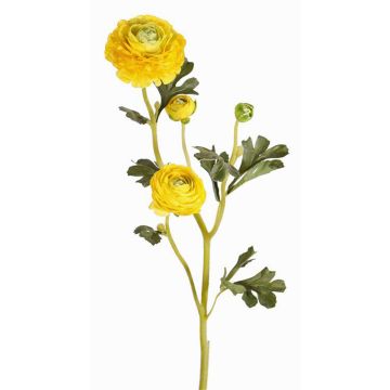 Renoncule artificielle NOEMIE, jaune, 65cm, Ø4-8cm