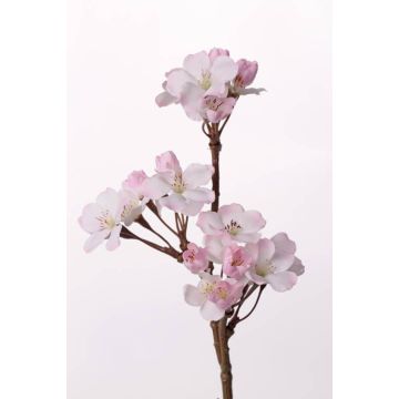 Branche de pommier fleurie en tissu OCHUKO, blanc-rose, 35cm