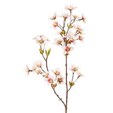Fausse branche de pommier en fleurs SADAKA, blanc-rose, 85cm