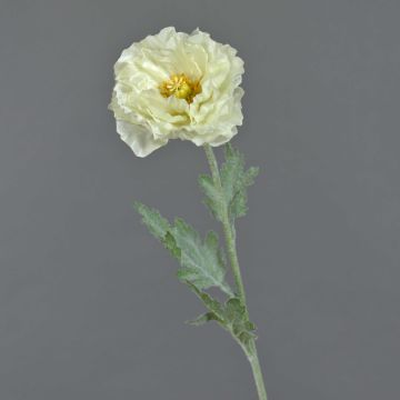 Coquelicot artificiel BAHIRA, crème, 75cm, Ø13cm