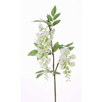 Fausse branche de glycine NEZUMI, avec fleurs, blanc, 105cm