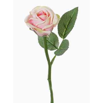 Rose artificielle GABI, rose-vert, 30cm, Ø6cm Rose artificielle GABI, rose-vert, 30cm, Ø6cm
