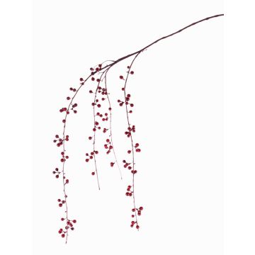 Branche de symphorine artificielle ATOS, avec baies, rouge, 120cm Branche de symphorine artificielle ATOS, avec baies, rouge, 120cm