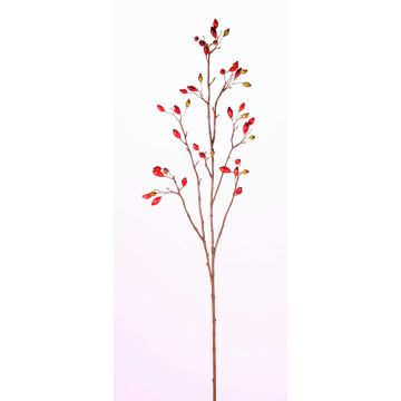 Tige d'églantier artificielle EDITH, avec fruits, rouge, 110cm Tige d'églantier artificielle EDITH, avec fruits, rouge, 110cm