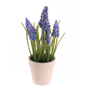 Muscari artificiel ARABELLA, pot décoratif, violet-bleu, 25cm, Ø2-3cm