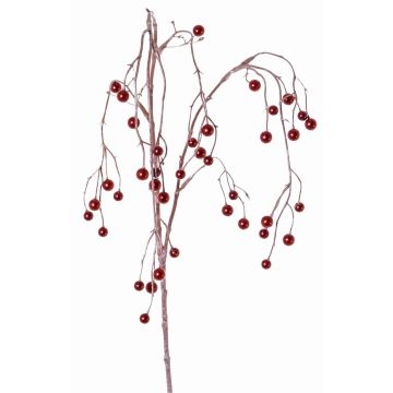 Branche de symphorine en plastique PASKO, baies, rouge, 120cm Branche de symphorine en plastique PASKO, baies, rouge, 120cm