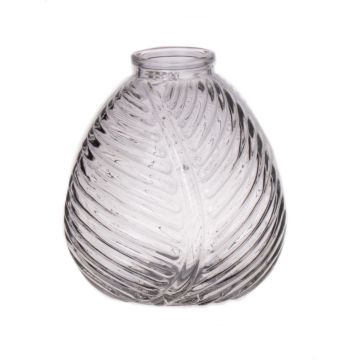Bouteille en verre NELLOMIO avec structure de feuille, transparent, 13cm, Ø12cm Bouteille en verre NELLOMIO avec structure de feuille, transparent, 13cm, Ø12cm