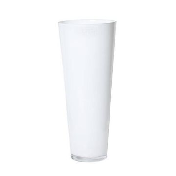 Vase décoratif ANNA OCEAN, forme conique, verre, blanc, 43cm, Ø18cm