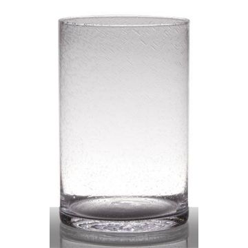 Vase en verre avec petites bulles SANUA, cylindre, transparent, 30cm, Ø19cm