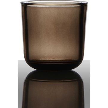 Bougeoir en verre NICK, marron-transparent, 7,5cm, Ø7,5cm Bougeoir en verre NICK, marron-transparent, 7,5cm, Ø7,5cm
