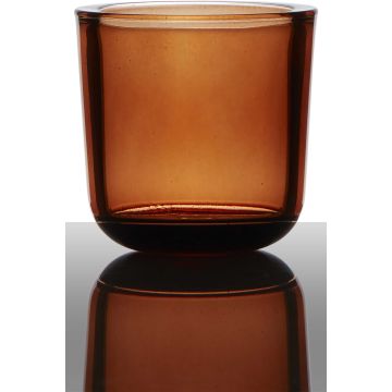 Bougeoir en verre NICK, orange-transparent, 7,5cm, Ø7,5cm Bougeoir en verre NICK, orange-transparent, 7,5cm, Ø7,5cm