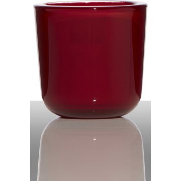 Bougeoir en verre NICK, rouge, 7,5cm, Ø7,5cm Bougeoir en verre NICK, rouge, 7,5cm, Ø7,5cm