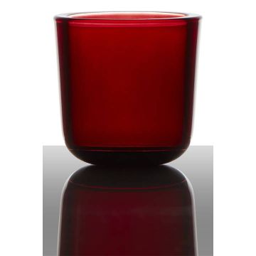 Bougeoir en verre NICK, rouge foncé, 7,5cm, Ø7,5cm Bougeoir en verre NICK, rouge foncé, 7,5cm, Ø7,5cm