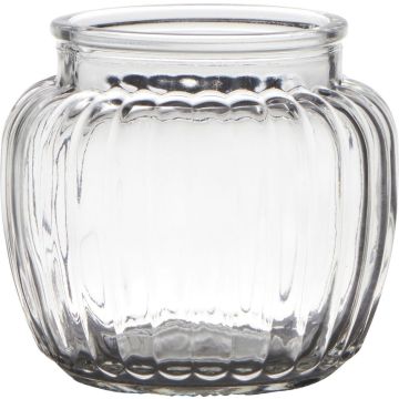 Verre avec rayures verticales NOLAN, transparent, 10,5cm, Ø11,5cm