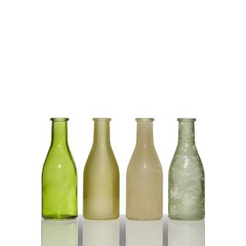 Bouteilles décoratives en verre ANYA, 4 pièces, vert, 18cm, Ø6cm Bouteilles décoratives en verre ANYA, 4 pièces, vert, 18cm, Ø6cm