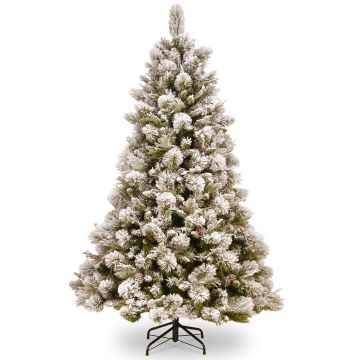 Sapin artificiel MINSK SPEED, pommes de pin, enneigé, 210cm, Ø140cm