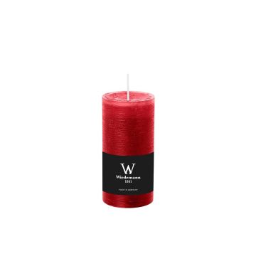 Bougie rustique pour photophore AURORA, rouge rubis, 12cm, Ø5,8cm, 42h - Made in Germany