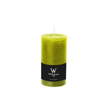 Bougie rustique pour photophore AURORA, vert pomme, 13cm, Ø6,8cm, 54h - Made in Germany