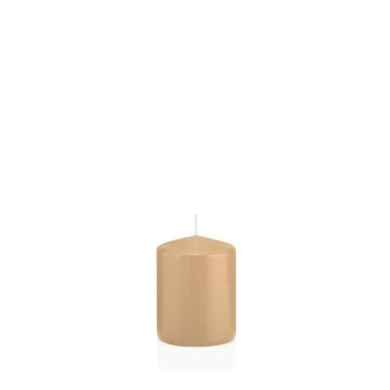Bougie pilier MAEVA, marron clair, 8cm, Ø6cm, 29h - Made in Germany