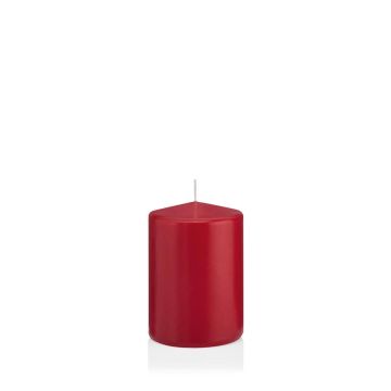 Bougie pilier MAEVA, rouge foncé, 10cm, Ø7cm, 42h - Made in Germany