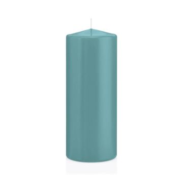 Bougie pilier MAEVA, turquoise, 20cm, Ø8cm, 119h - Made in Germany