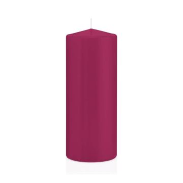 Bougie pilier MAEVA, magenta, 20cm, Ø8cm, 119h - Made in Germany