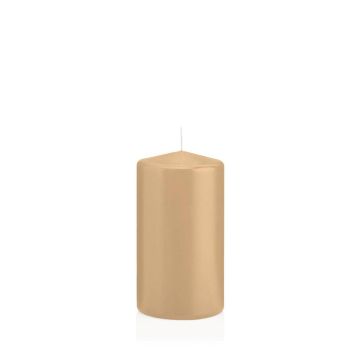 Bougie pilier MAEVA, marron clair, 13cm, Ø7cm, 52h - Made in Germany