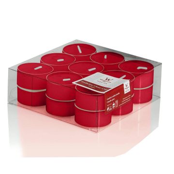 Lot de 18 bougies à réchaud KENNY, rouge rubis, 1,8cm, Ø3,8cm, 4h Lot de 18 bougies à réchaud KENNY, rouge rubis, 1,8cm, Ø3,8cm, 4h