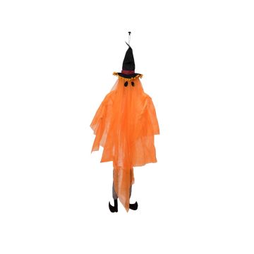 Décoration d'Halloween : fantôme JEGOR avec chapeau de sorcière, LED, orange, 150 cm Décoration d'Halloween : fantôme JEGOR avec chapeau de sorcière, LED, orange, 150 cm
