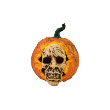 Décoration d'Halloween : citrouille QUAX avec visage de zombie, orange, LED, Ø 26 cm Décoration d'Halloween : citrouille QUAX avec visage de zombie, orange, LED, Ø 26 cm