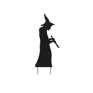 Décoration d'Halloween : silhouette de sorcière SPOOKY WITCH, métal, noir, 110 cm Décoration d'Halloween : silhouette de sorcière SPOOKY WITCH, métal, noir, 110 cm