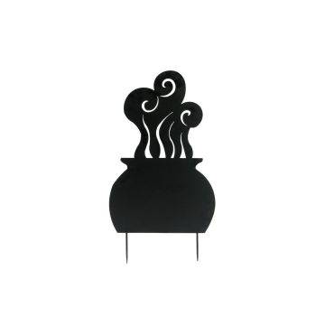 Décoration d'Halloween : silhouette de chaudron de sorcière SPOOKY CAULDRON, métal, noir, 83 cm Décoration d'Halloween : silhouette de chaudron de sorcière SPOOKY CAULDRON, métal, noir, 83 cm