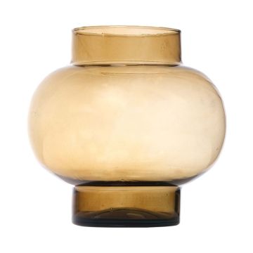 Vase sphérique en verre RAINIERO, recyclé, orange-brun-transparent, 26cm, Ø26cm