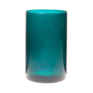 Vase cylindrique en verre SANYA EARTH, bleu cyan-transparent, 21cm, Ø14cm Vase cylindrique en verre SANYA EARTH, bleu cyan-transparent, 21cm, Ø14cm