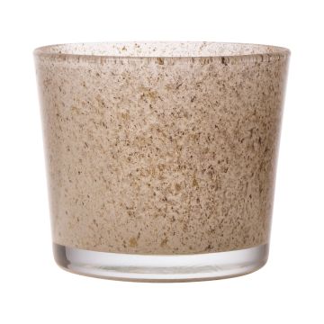 Bougeoir en verre ALENA GRANIT, granit sable, 9cm, Ø10cm