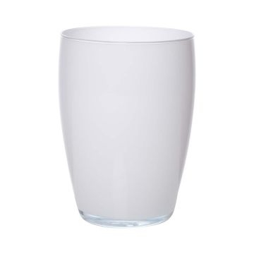 Vase à fleurs en verre HENRY, blanc, 20cm, Ø14cm Vase à fleurs en verre HENRY, blanc, 20cm, Ø14cm