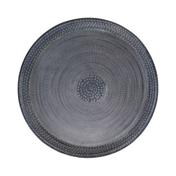 Assiette ronde SOLANYI en métal, à motifs, noir, Ø63,5cm Assiette ronde SOLANYI en métal, à motifs, noir, Ø63,5cm