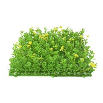 Tapis / Haie de buis en plastique KEIL avec fleurs, vert-jaune, 25x25cm Tapis / Haie de buis en plastique KEIL avec fleurs, vert-jaune, 25x25cm