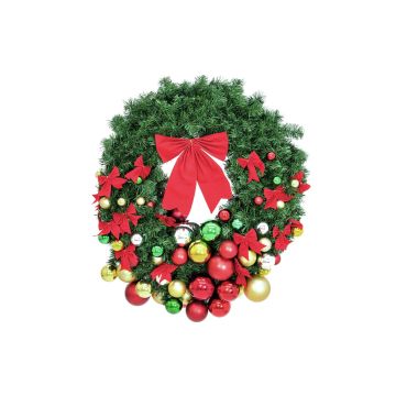 Couronne de sapin en plastique ANNIE, décorée, multicolore, Ø90cm Couronne de sapin en plastique ANNIE, décorée, multicolore, Ø90cm