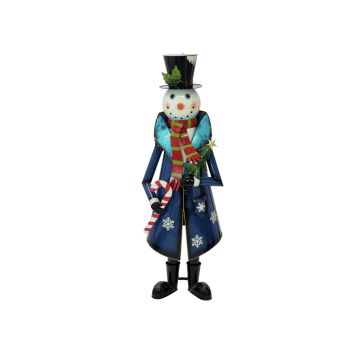 Figurine décorative « Bonhomme de neige RUDIE » avec manteau, 150 cm