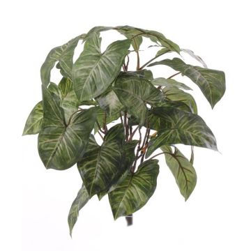 Syngonium artificiel RUBEN sur piquet, vert-blanc, 40cm