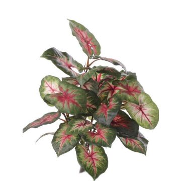 Caladium artificiel SEVERIN sur piquet, vert-rouge, 40cm