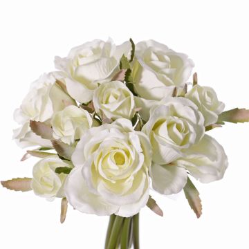 Bouquet de roses en soie ROSILA, blanc, 20cm, Ø15cm Bouquet de roses en soie ROSILA, blanc, 20cm, Ø15cm
