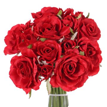 Bouquet de roses en soie ROSILA, rouge, 25cm, Ø20cm Bouquet de roses en soie ROSILA, rouge, 25cm, Ø20cm