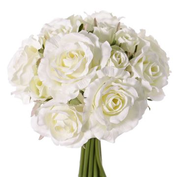 Bouquet de roses en soie ROSILA, blanc, 25cm, Ø20cm Bouquet de roses en soie ROSILA, blanc, 25cm, Ø20cm